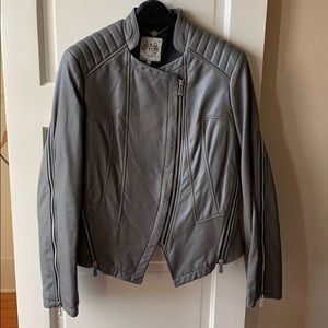 Dawn Levy Grey Leather Moro Jacket